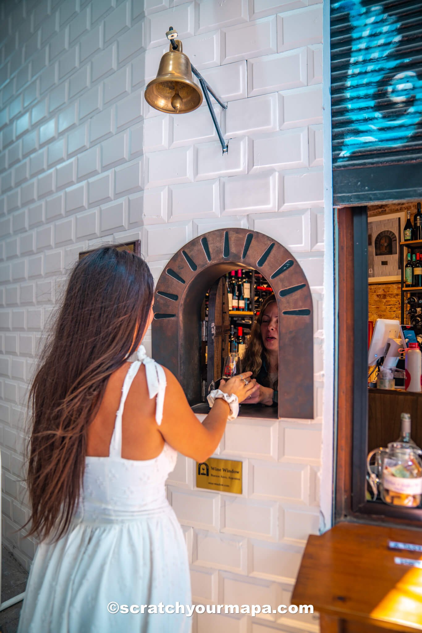 wine window in San Telmo, Buenos Aires