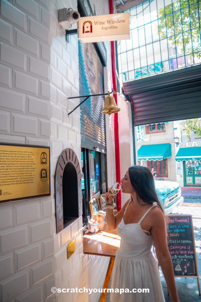 wine window in San Telmo, Buenos Aires
